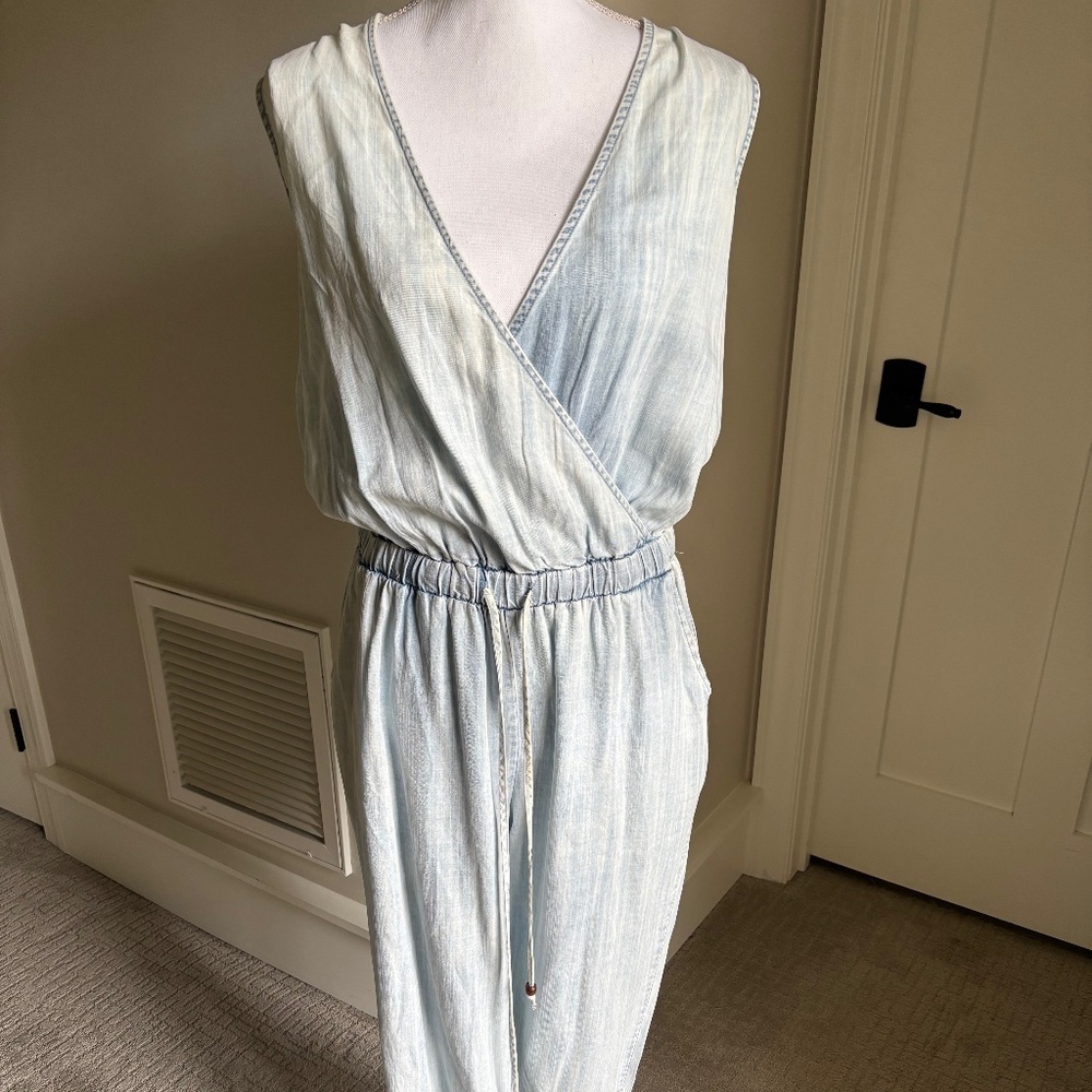 Full-length Demin Wash Jumpsuit